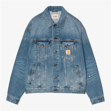 Carhartt WIP Helston Jacket Blue Destroy Wash / Splatter